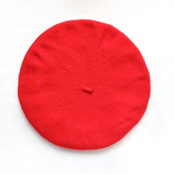 Vintage JCDC Jean-Charles de Castelbajac Red Logo 100% Wool Felt Beret - Picture 5 of 7